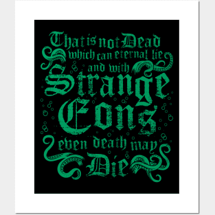 Cthulhu Strange Eons - Vintage Distressed Cosmic Horror Lovecraft Quote Posters and Art